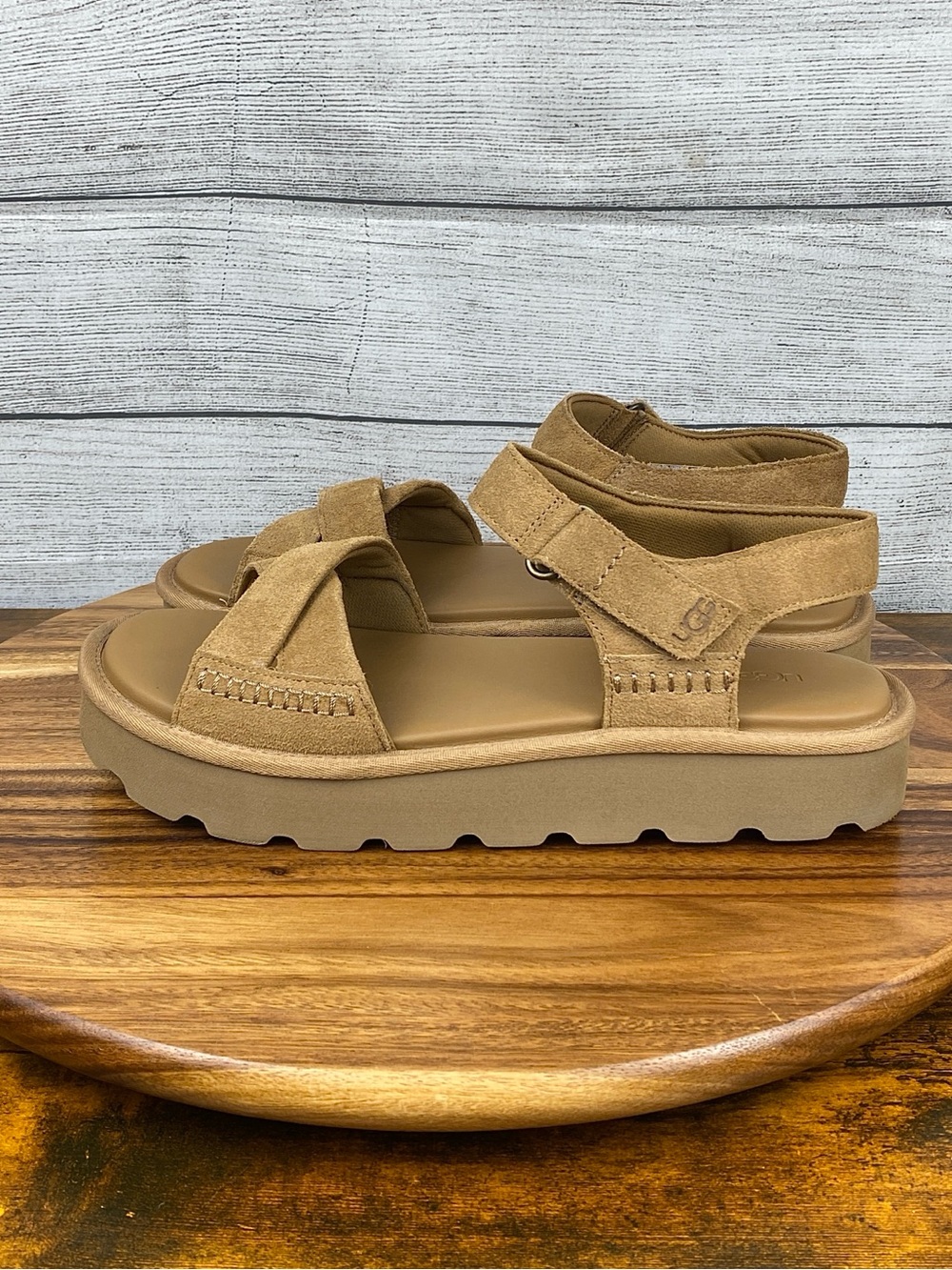 UGG Sungaze Platform Sandal Chestnut Tan 1178875 Women’s Shoe Size 12